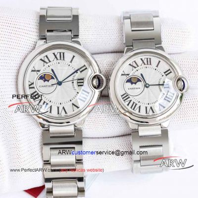 AAA replica TW factory Cartier blue balloon stainless steel case mechanical watch 